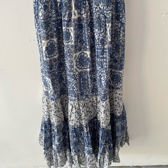 New! Abercrombie & Fitch twist tied blue print tiered maxi dress 37552. - Picture 7 of 15